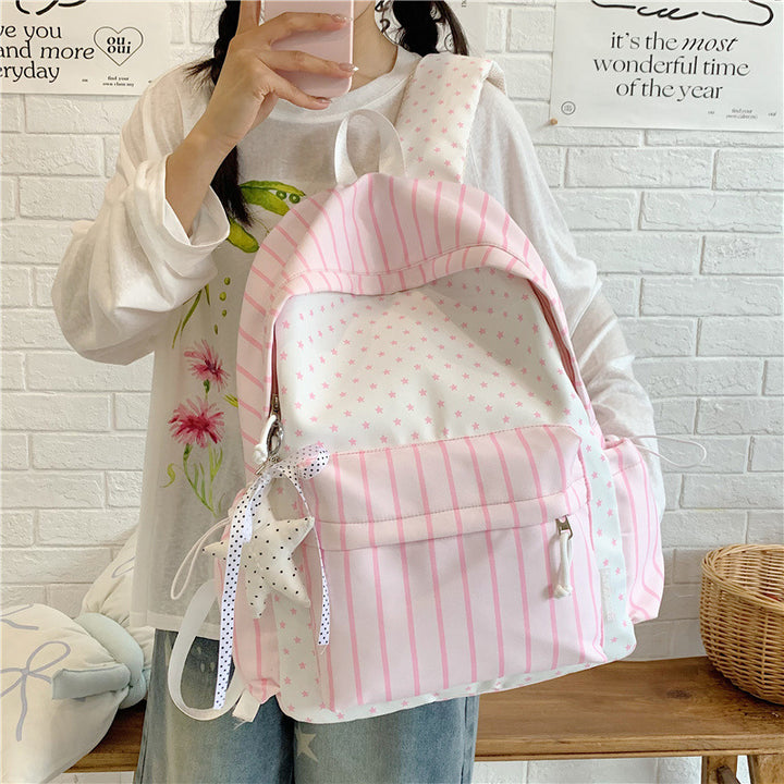 Charming Striped Patterned Backpack Kalsten