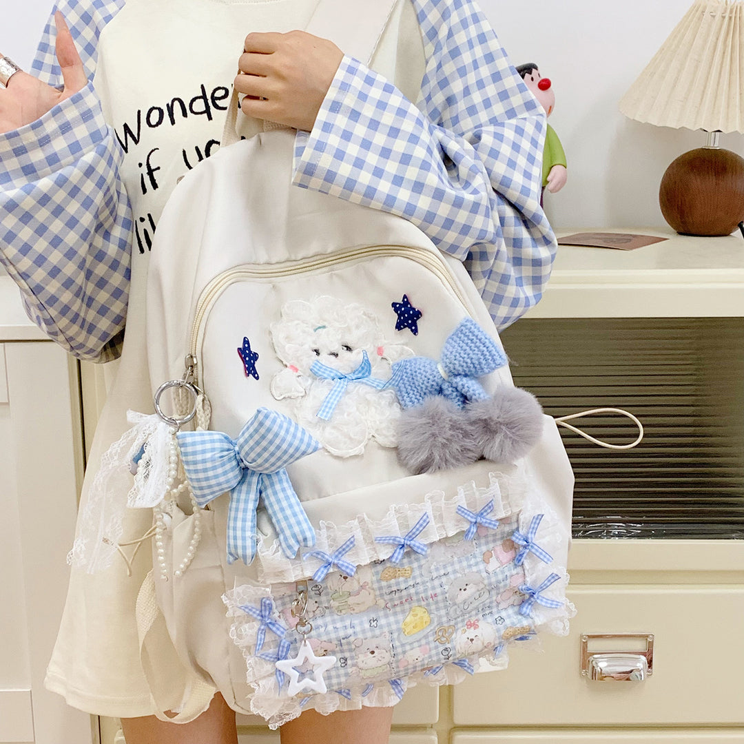 Backpack with Playful Appliqués and Multifunctional Compartments Kalsten