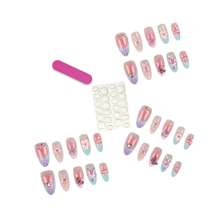 Floral Acrylic Press-On Nail Art Set