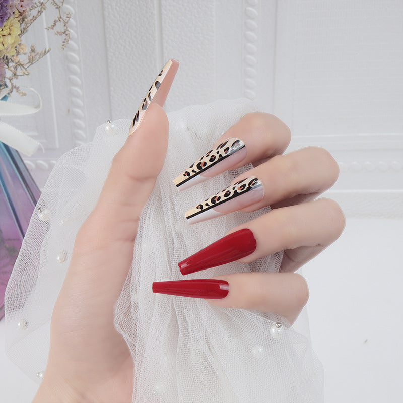 Leopard Print and Glossy Press-On Nail Set Kalsten