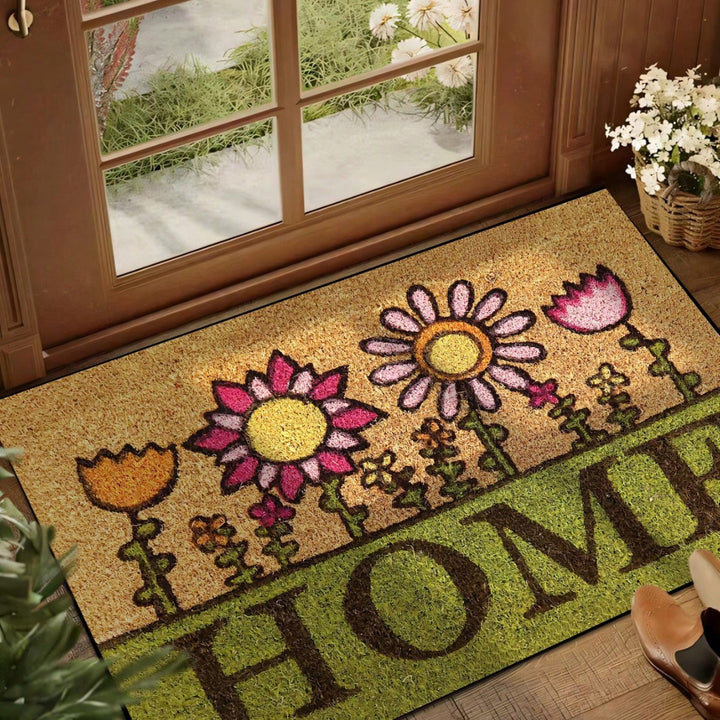 Floral Welcome Door Mat Kalsten