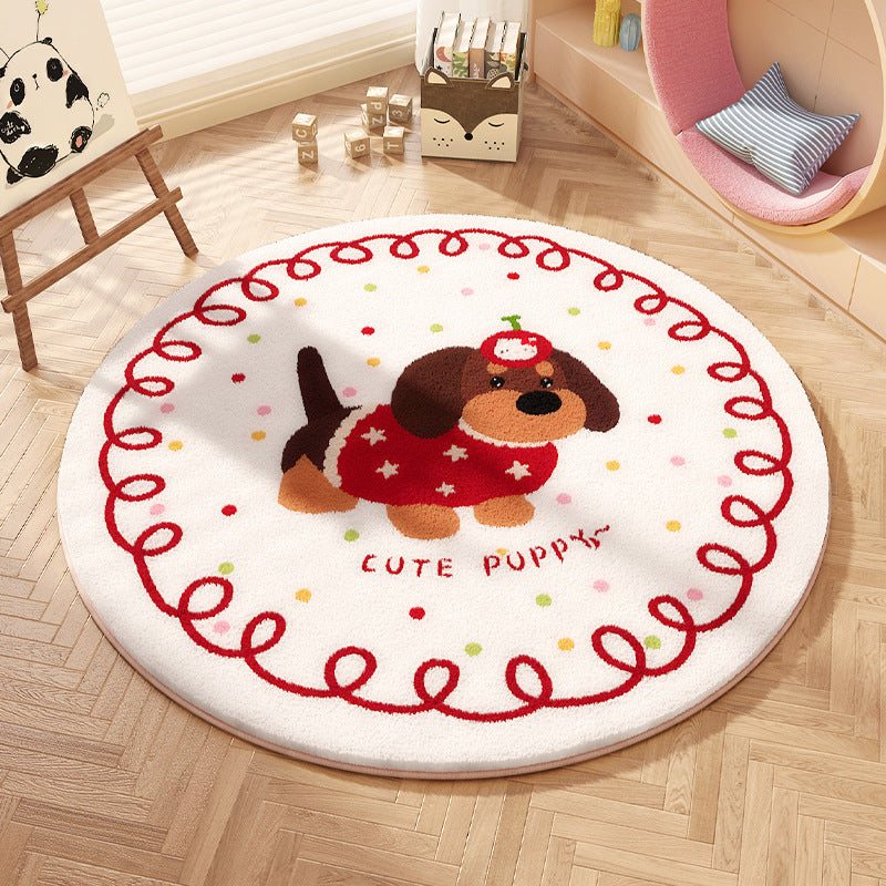 Playful Bow-Patterned Round Area Rug
