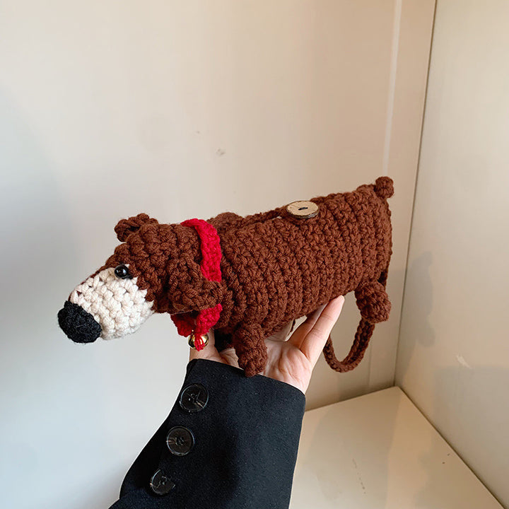 Adorable Crocheted Dog-Themed Crossbody Bag