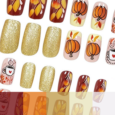 Artistic Autumn-Themed Nail Art Kalsten