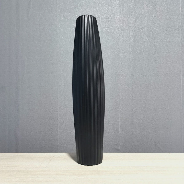 Elegant Tall Decorative Ribbed Vase Kalsten