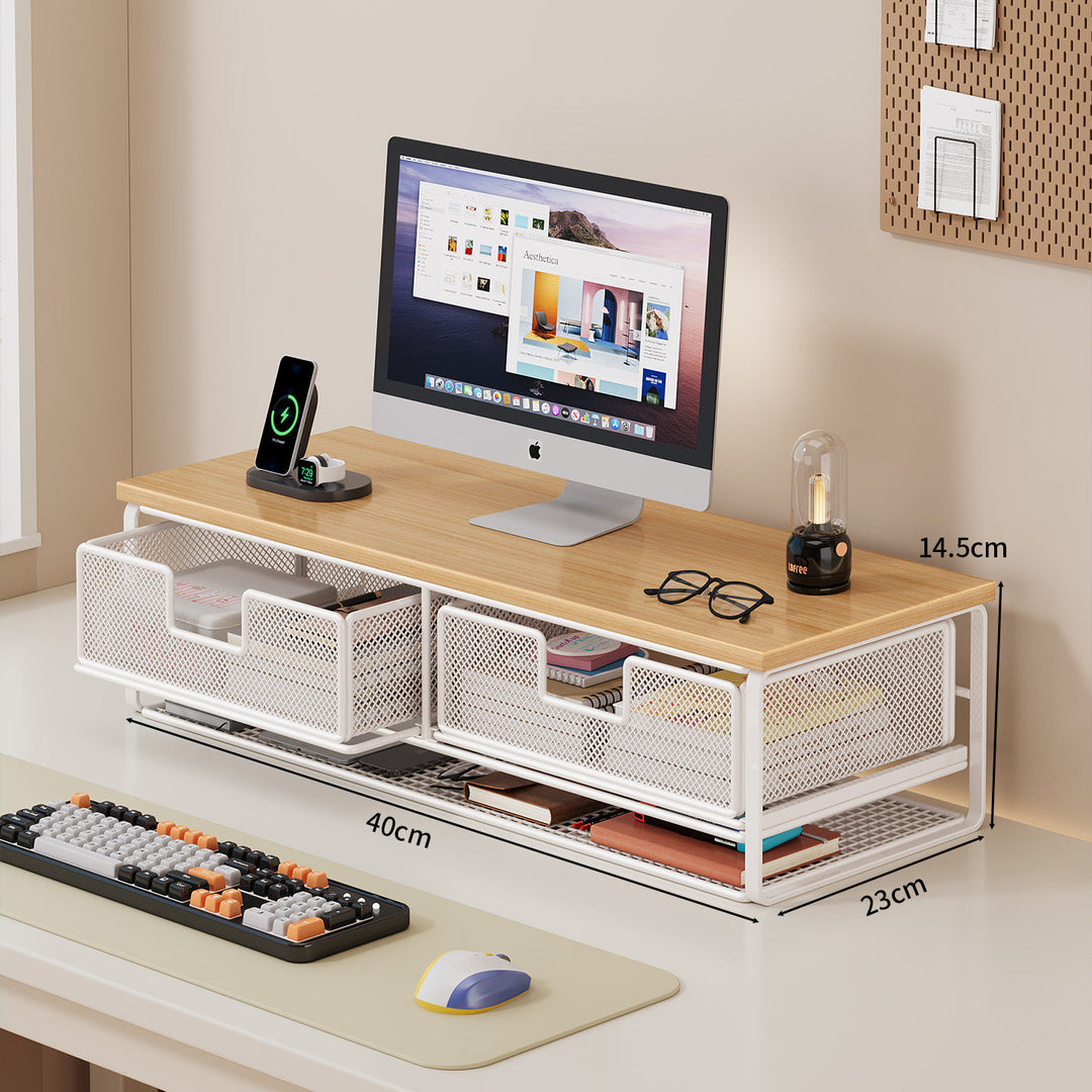 Multi-Functional Desk Organizer with Mesh Storage Bins Kalsten