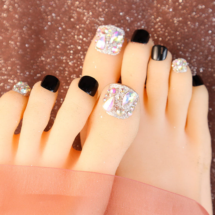 Decorative Press-On Toenails Set