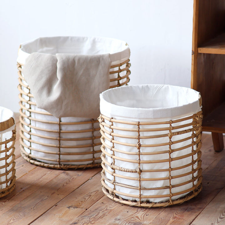 Decorative storage basket with fabric lining Kalsten