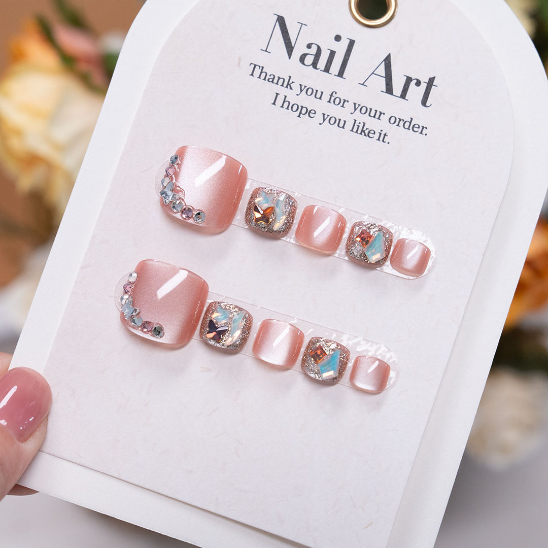 Decorative Rhinestone Toe Nail Art