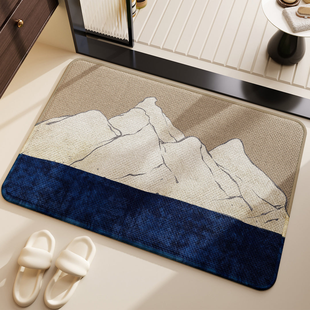 Mountain Landscape Bath Mat for Bathroom Decor