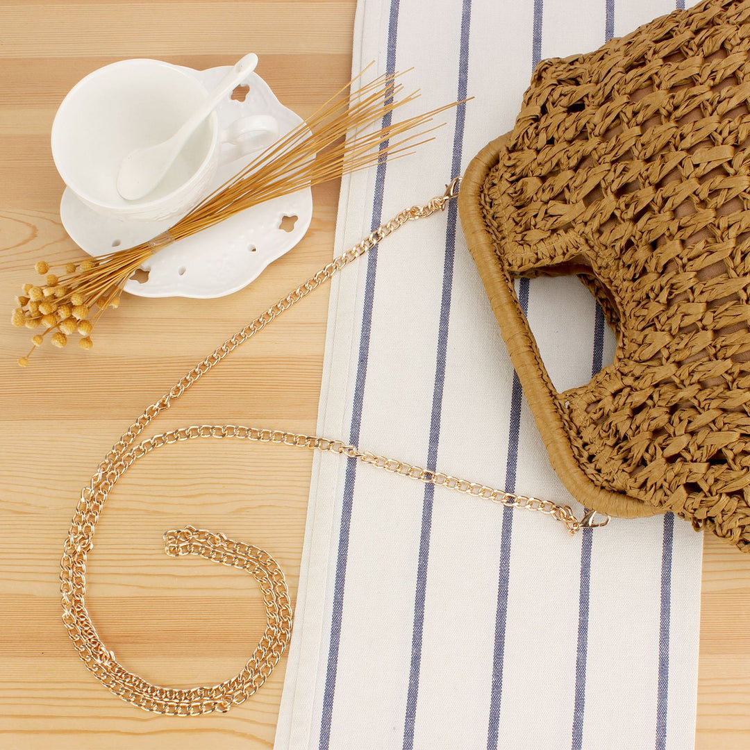 Braided handbag with elegant chain strap Kalsten
