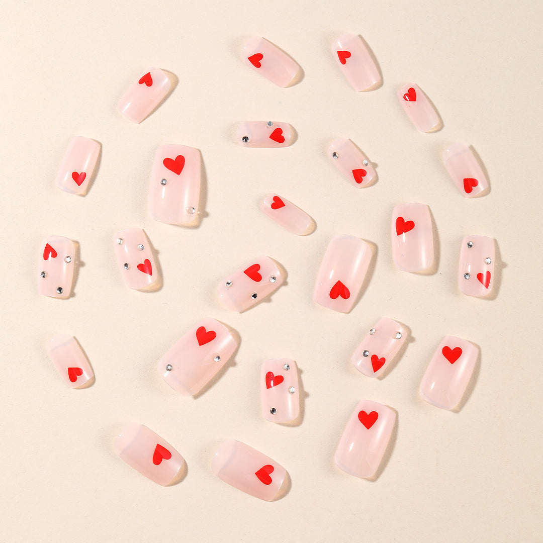 Heart-Accent Decorative Nail Art Extensions Kalsten