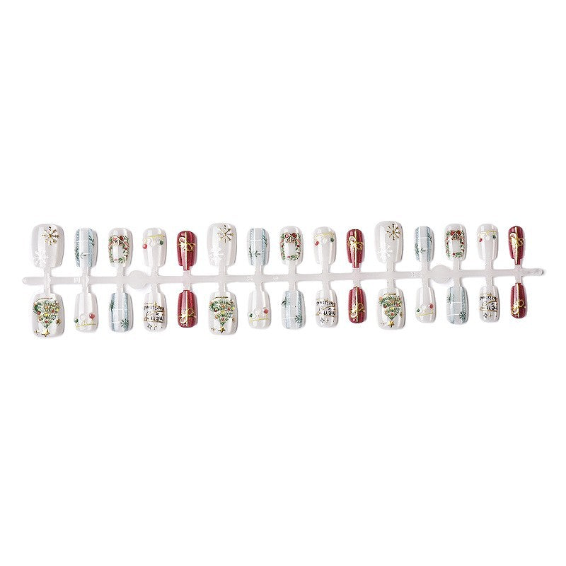 Festive Holiday-Themed Press-On Nail Set
