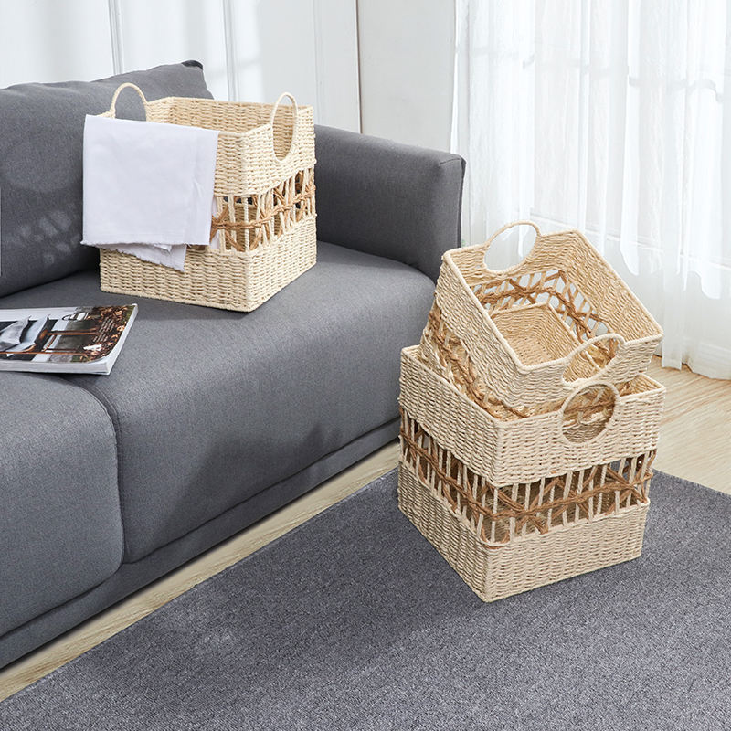 Woven Storage Basket with Handles Kalsten