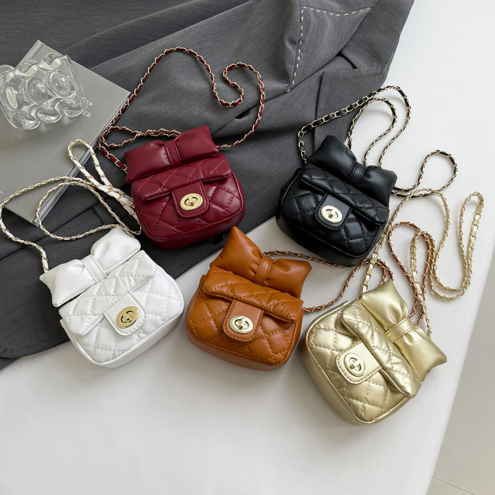 Quilted Bow-Detail Mini Handbag