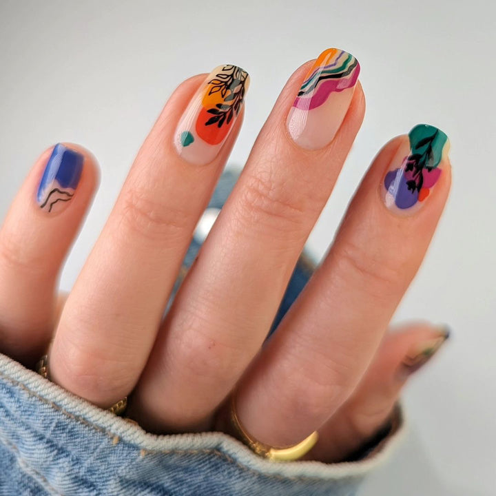 Artistic nail design with colorful accents Kalsten
