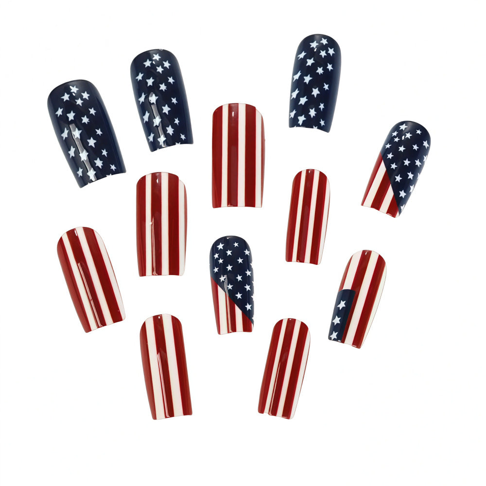 Artificial nails with American flag design Kalsten