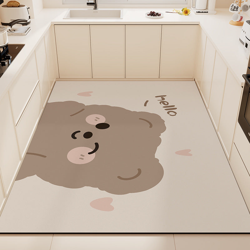 Playful Animal-Themed Non-Slip Kitchen Mat