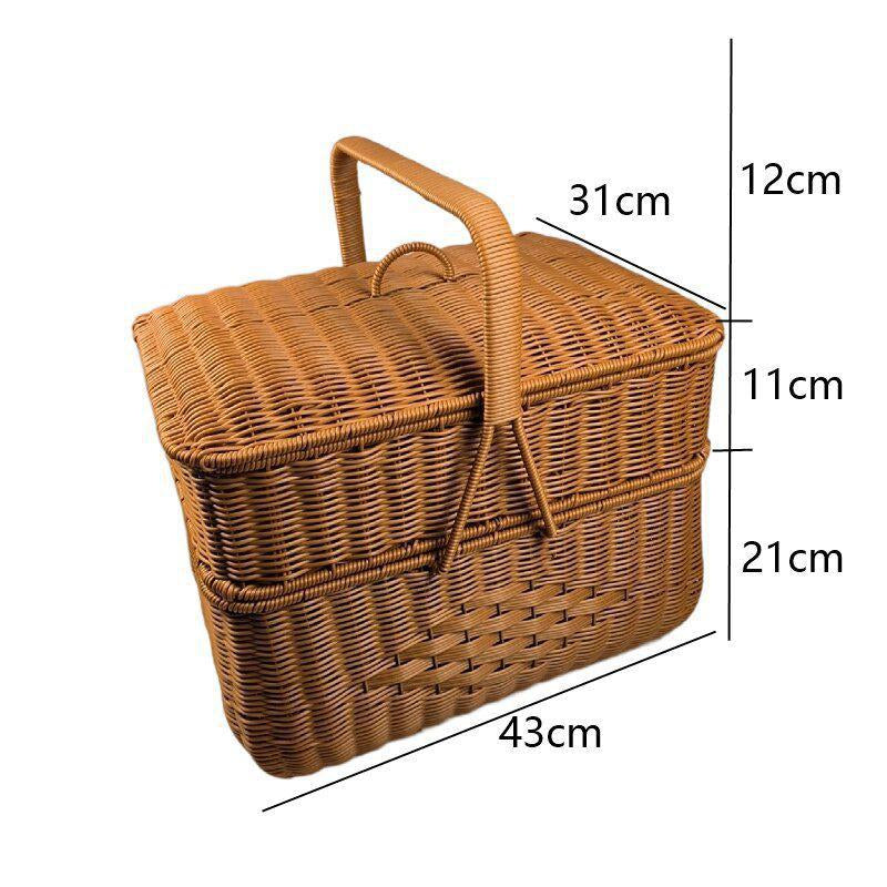 Multi-Compartment Woven Storage Basket Kalsten