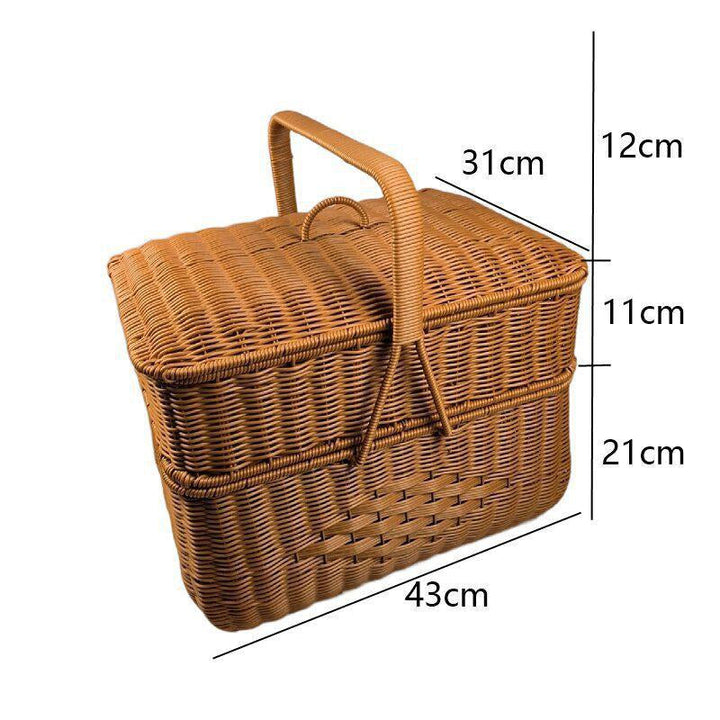 Multi-Compartment Woven Storage Basket Kalsten