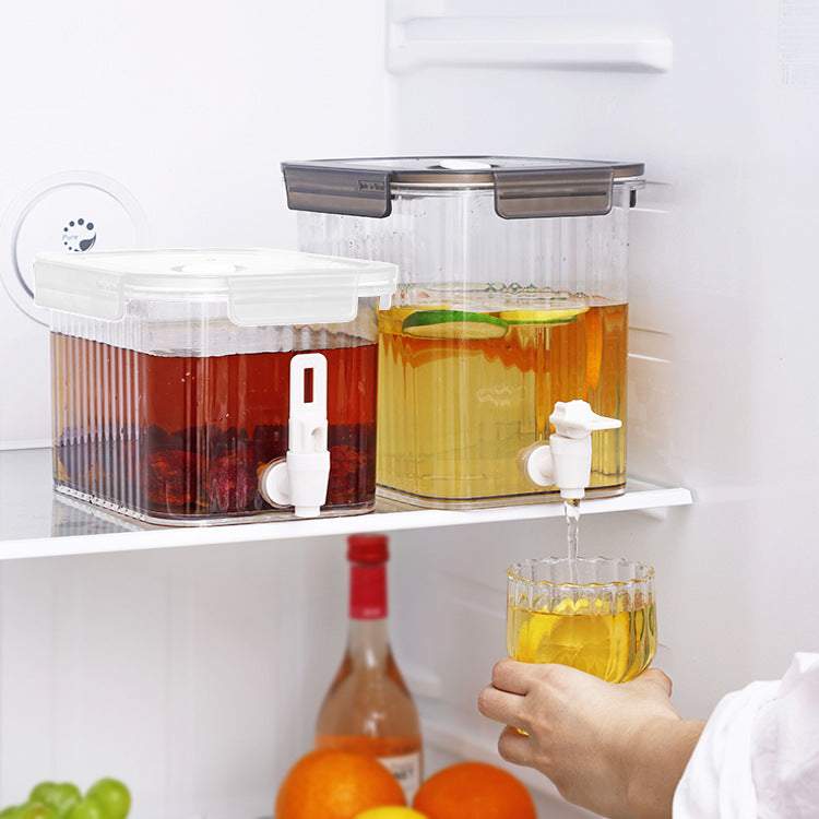 Transparent drink dispenser with spout and airtight snap lid