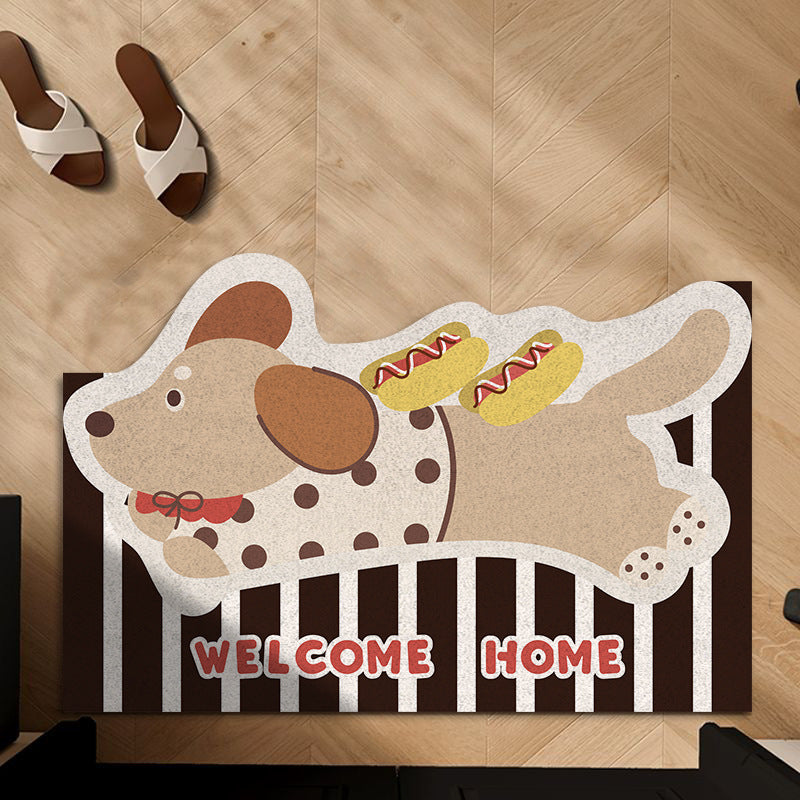 Cartoon Dog-Themed Welcome Mat