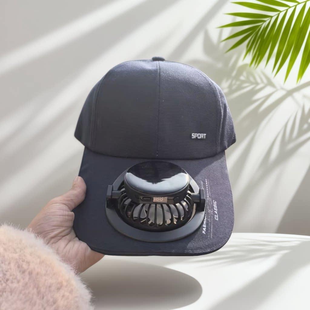Portable solar-powered USB-C fan with digital battery indicator Kalsten