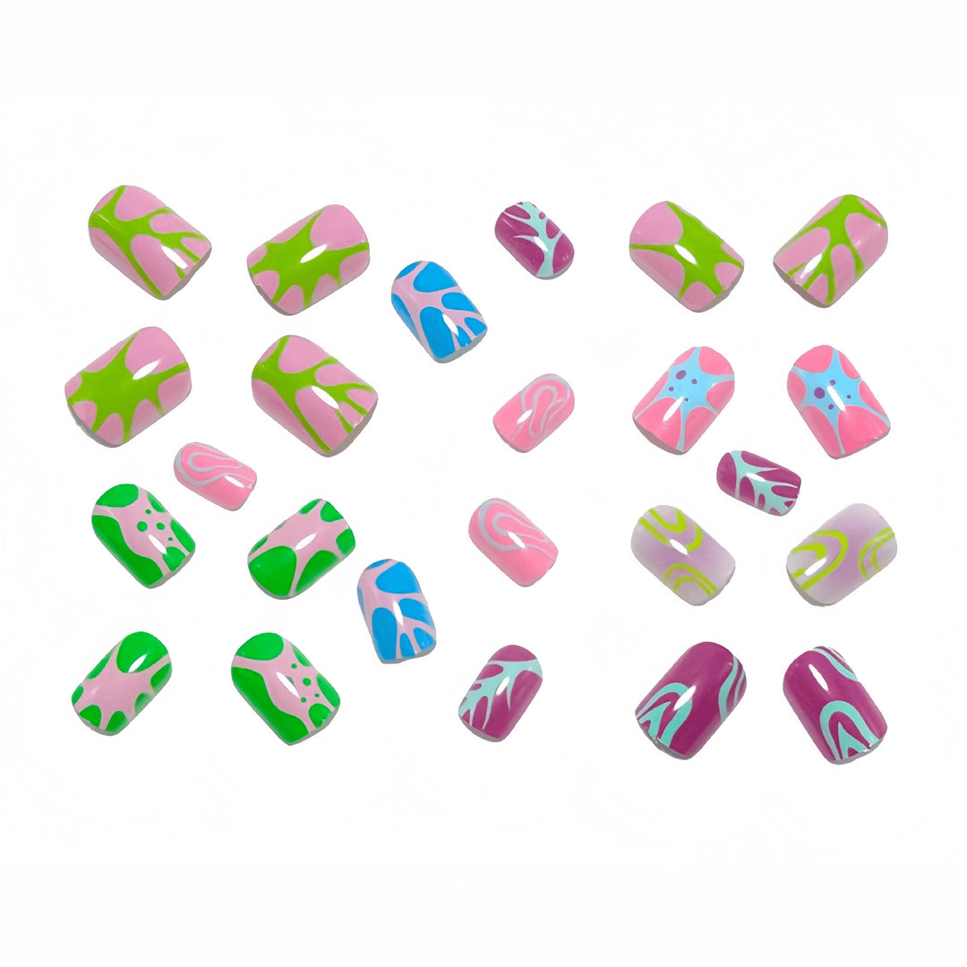 Creative Nail Design Set with Colorful Shapes Kalsten