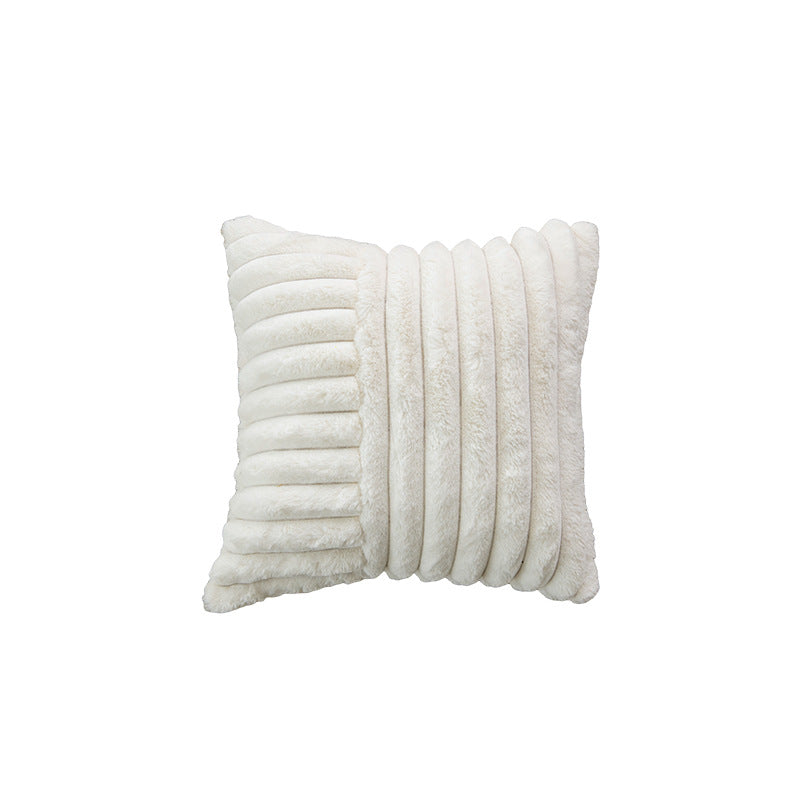 Square Textured Grid Tufted Decorative Throw Pillow Cover with Shaggy Raised Lattice