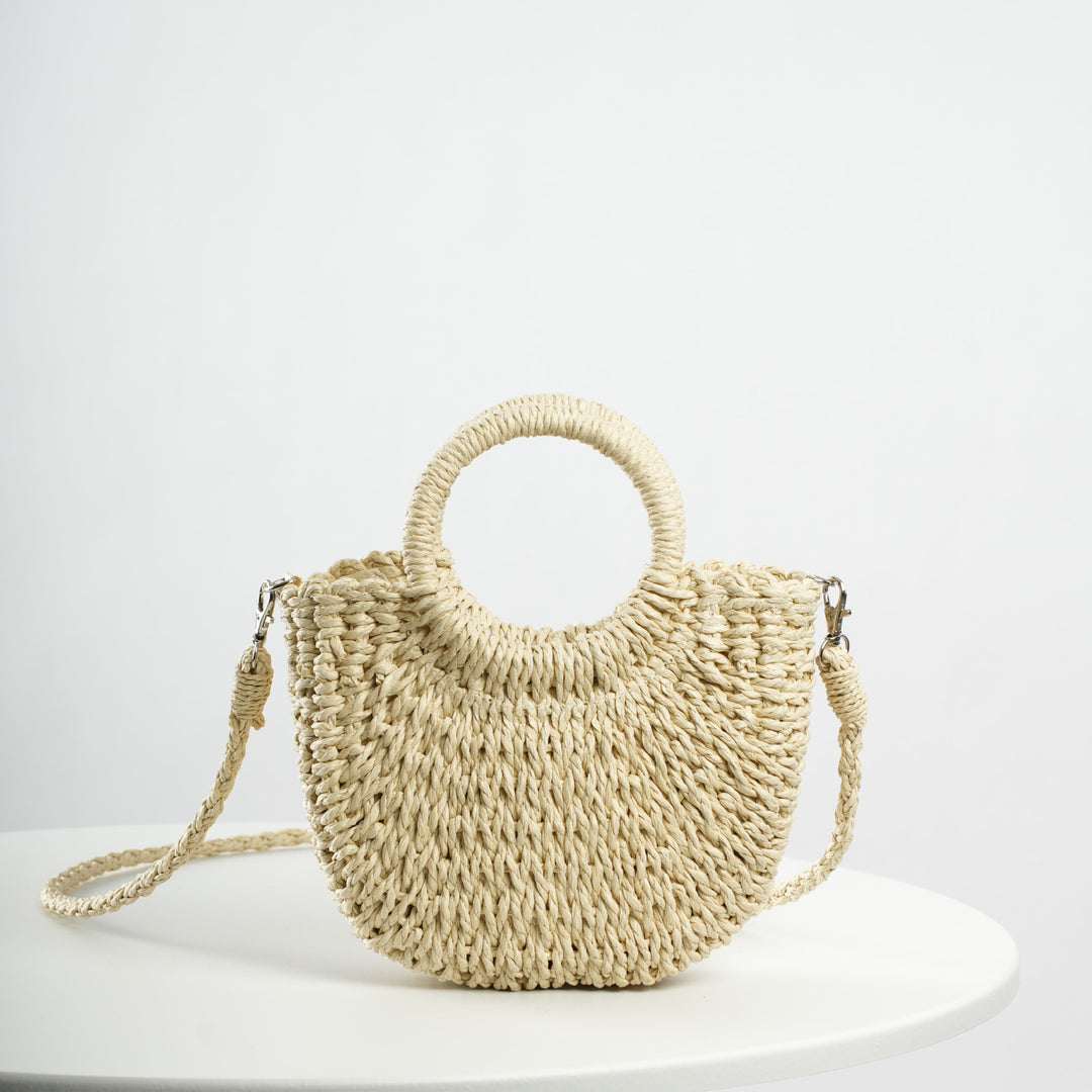 Handmade Basthandbag with Round Handles Kalsten