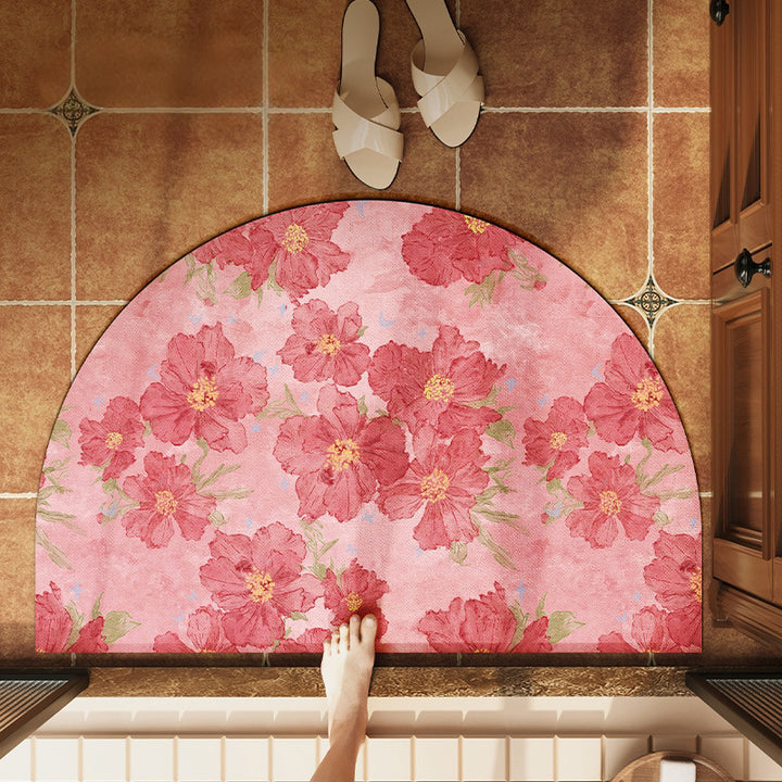 Floral Design Bathroom Mat