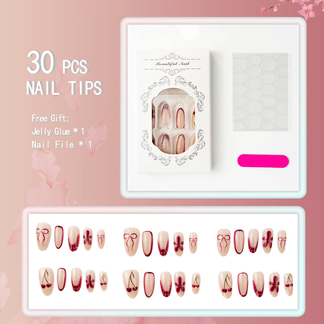 Artificial nails with floral design and elegant accents Kalsten