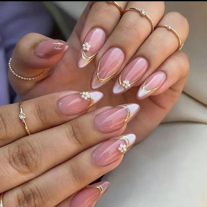 Elegant Floral Design Acrylic Nail Extensions Kalsten 1789915589