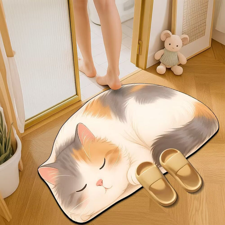 Cat-Themed Plush Bath Mat Kalsten