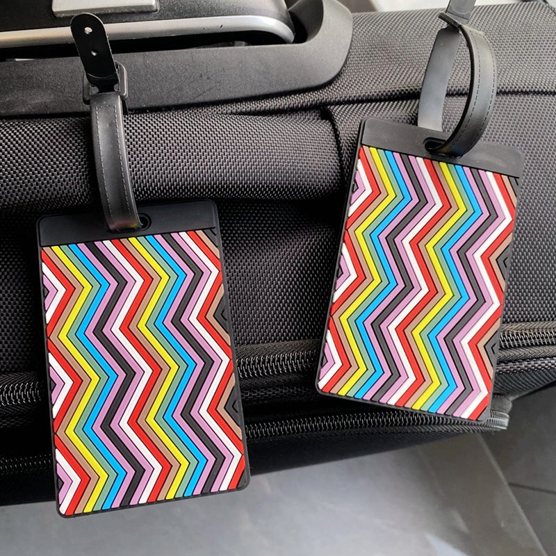 Vibrant Chevron Pattern Luggage Tag Kalsten