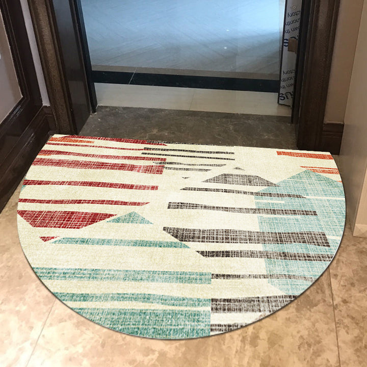Geometric Patterned Half-Round Area Mat