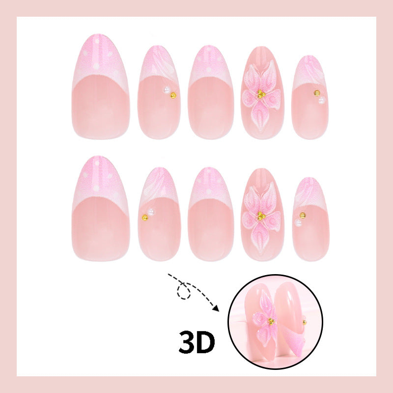 Artificial nail set with floral accent design Kalsten
