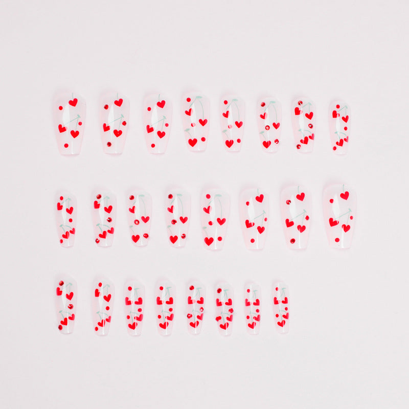 Artificial nail art with romantic heart design Kalsten