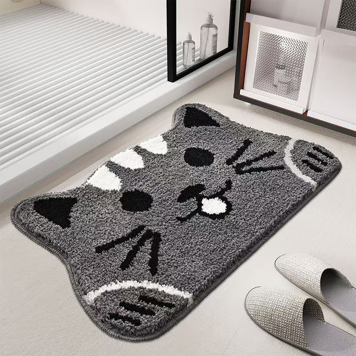 Cat Face Shaped Plush Bath Mat Kalsten