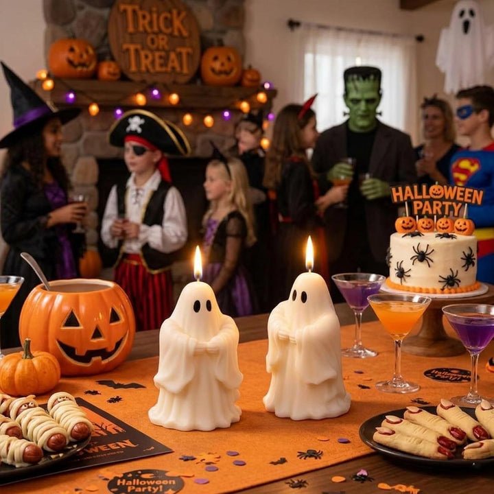 Detailed silicone casting mold for ghost candles
