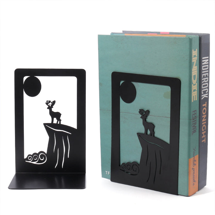 Artistic Deer-Themed Metal Bookends