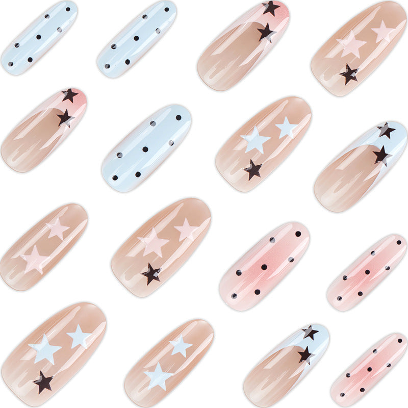 Decorative Star and Dot Press-On Nails Kalsten