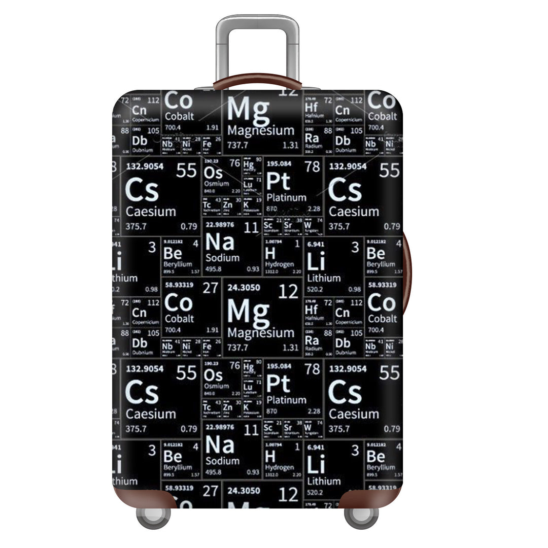 Unisex large hard shell suitcase with sturdy trolley handle and elastic motif protective cover superhero design Kalsten