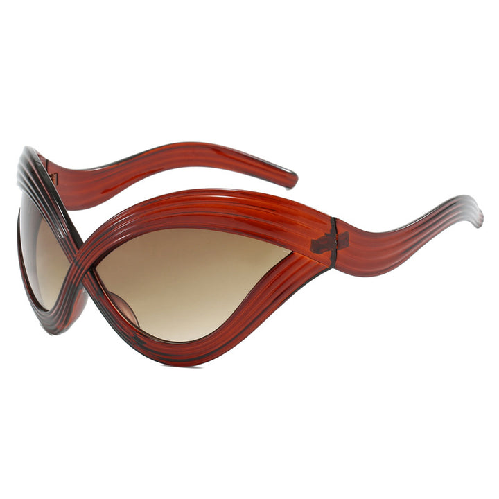 Women trendy designer sunglasses with curved frame Kalsten