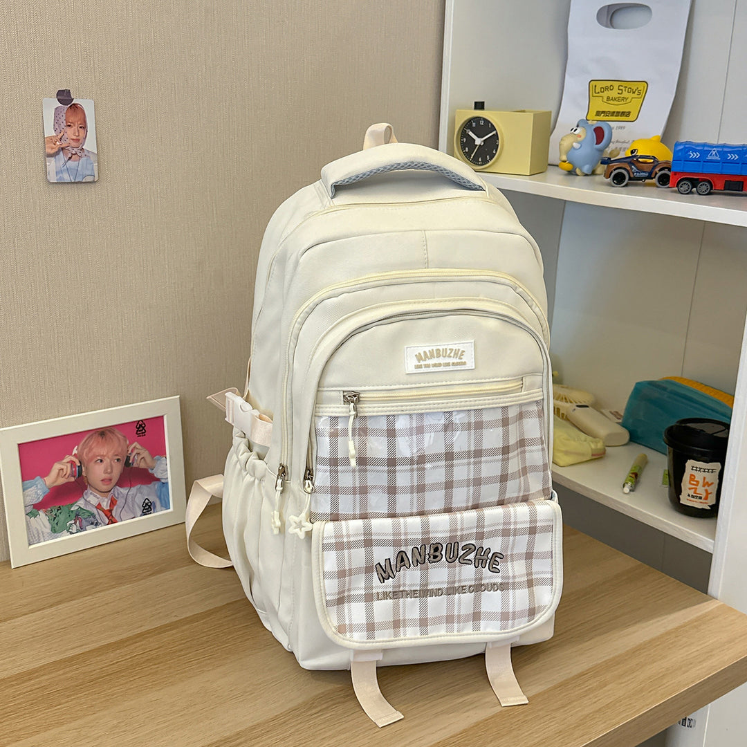 Trendy Spacious Backpack with Transparent Pocket Kalsten