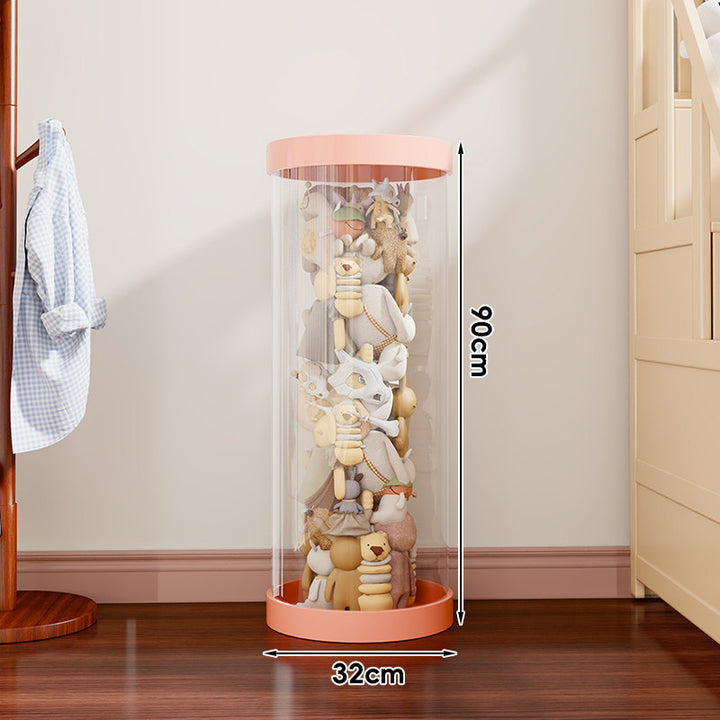Vertical Transparent Plush Toy Storage Cylinder Organizer