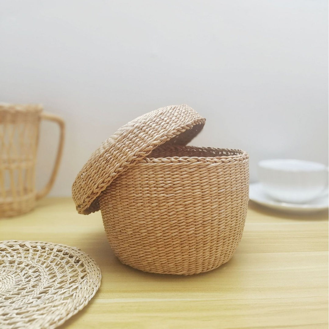 Handcrafted Natural Fiber Storage Basket Kalsten