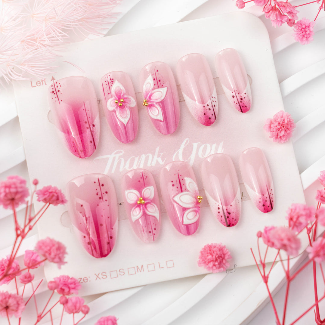 Floral-Inspired 3D Press-On Nail Art Kalsten