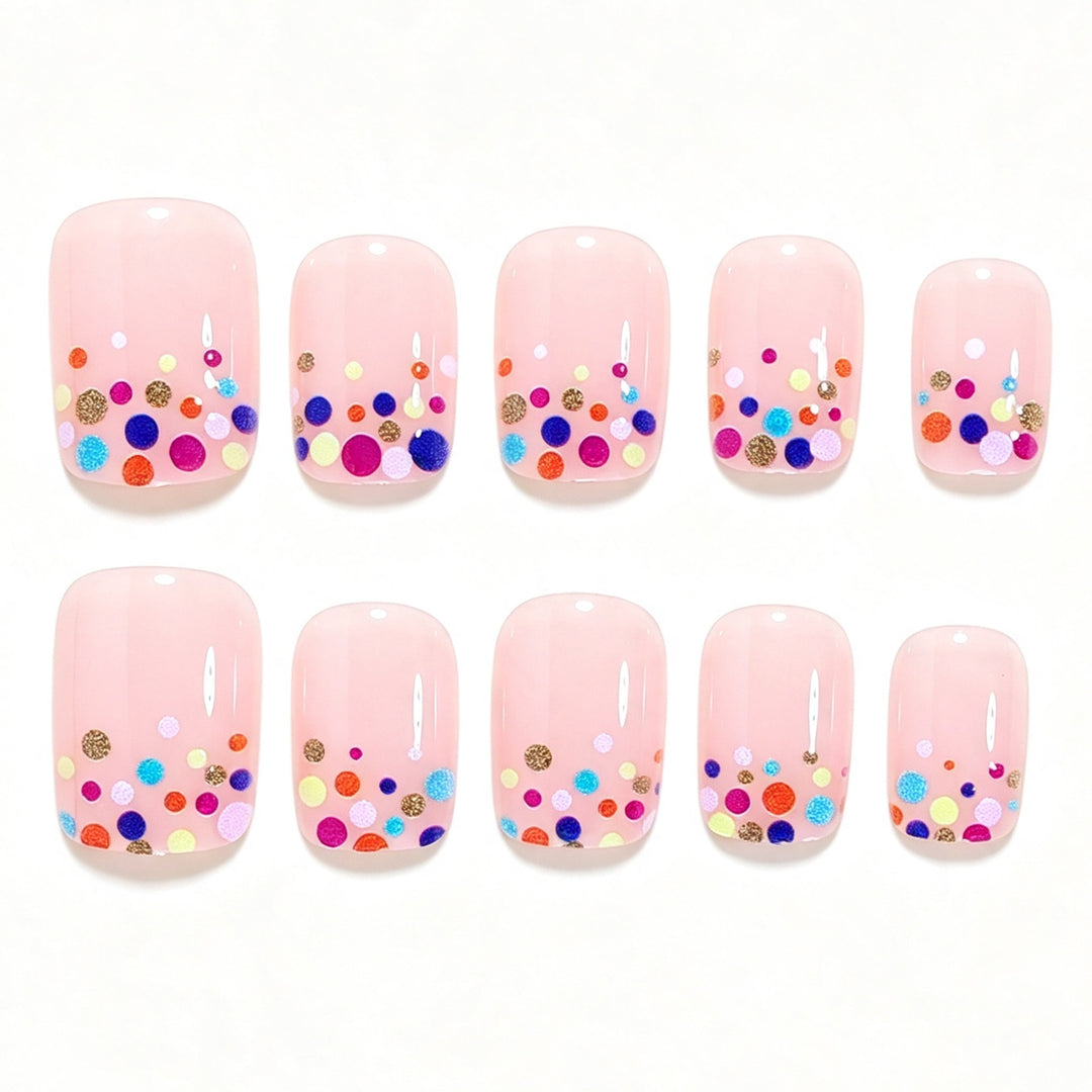 Decorative Dot Pattern Press-On Nail Art Kalsten