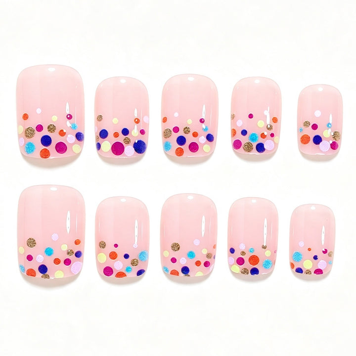 Decorative Dot Pattern Press-On Nail Art Kalsten